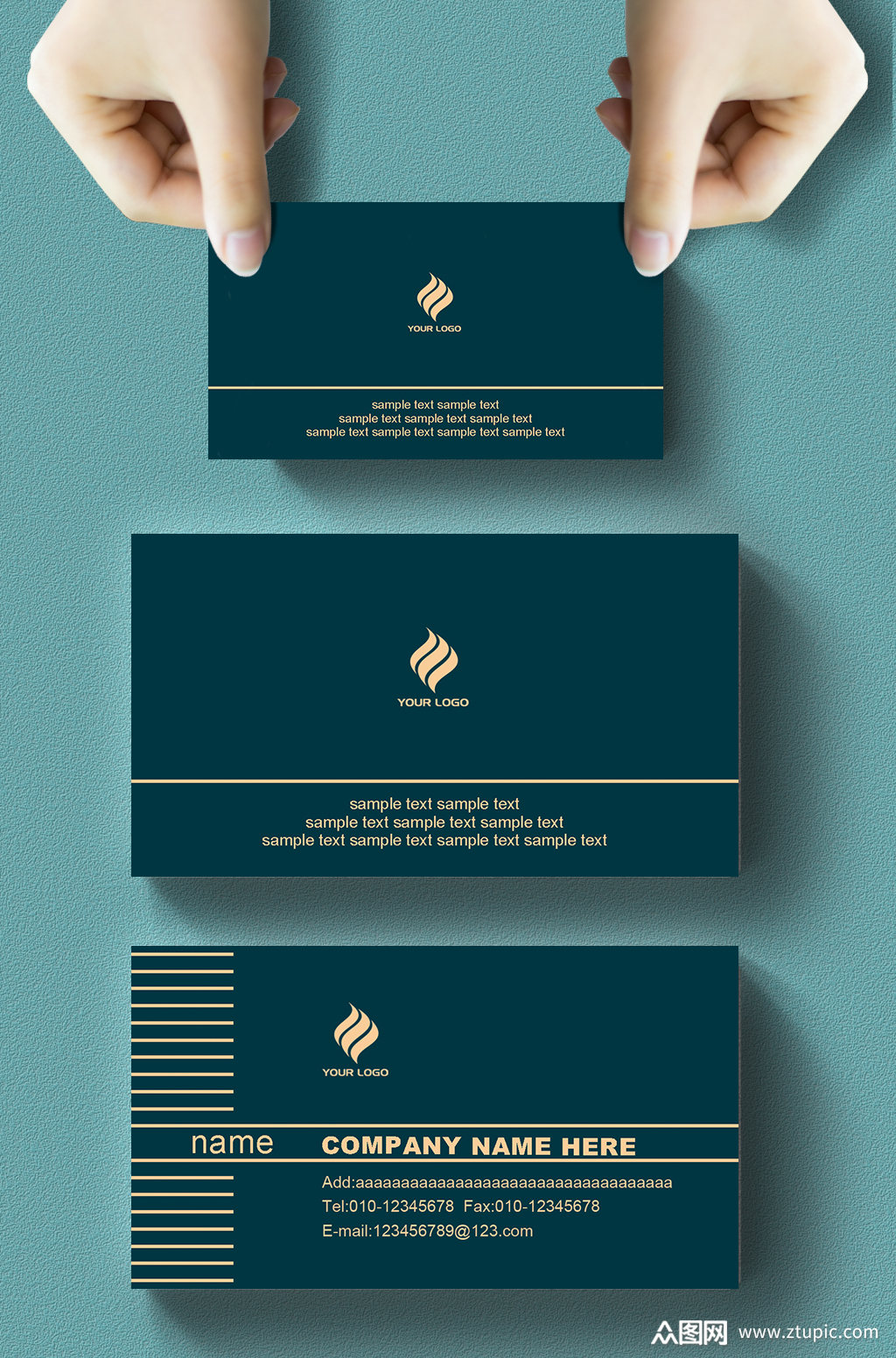 深色高端大气商务名片模板下载-编号760902-众图网