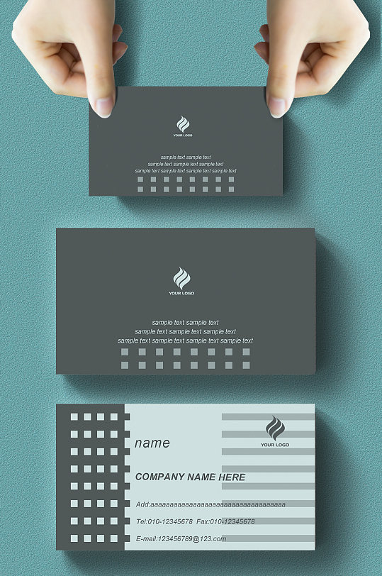 图片-灰色大气商务名片设计素材-灰色大气商务名片模板下载-众图网