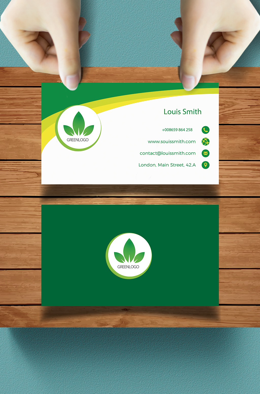 绿色环保茶叶高端大气商务名片