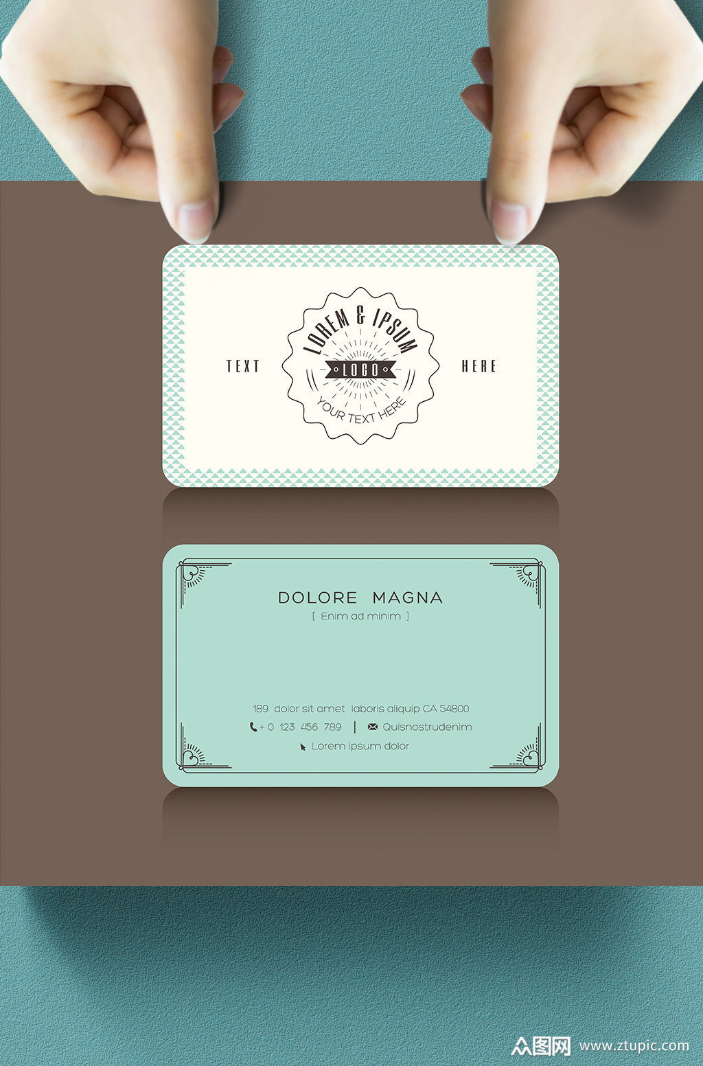 白色欧式花纹高端大气商务名片模板下载-编号895114-众图网