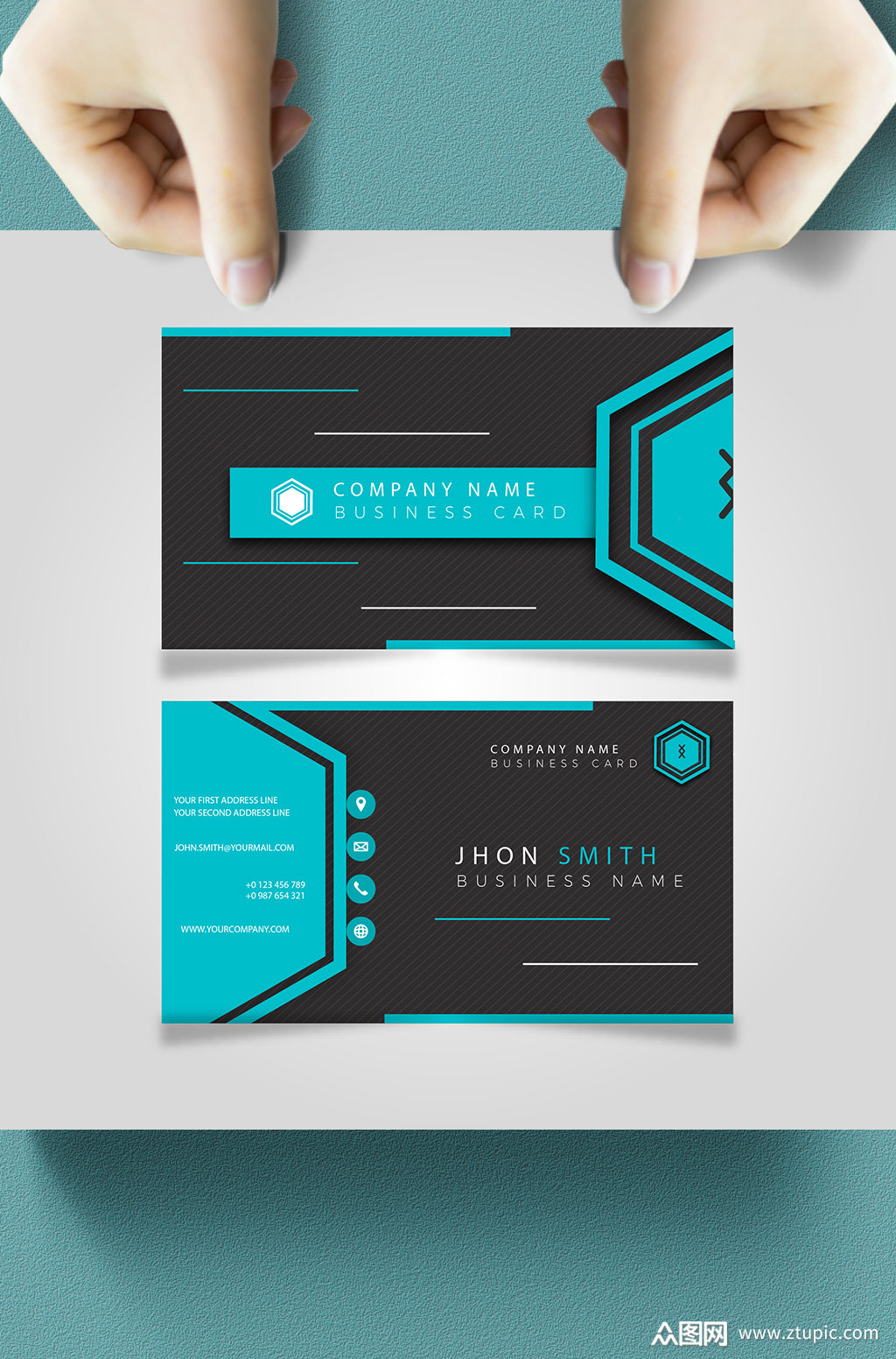 科技感高端大气商务名片模板下载-编号894956-众图网