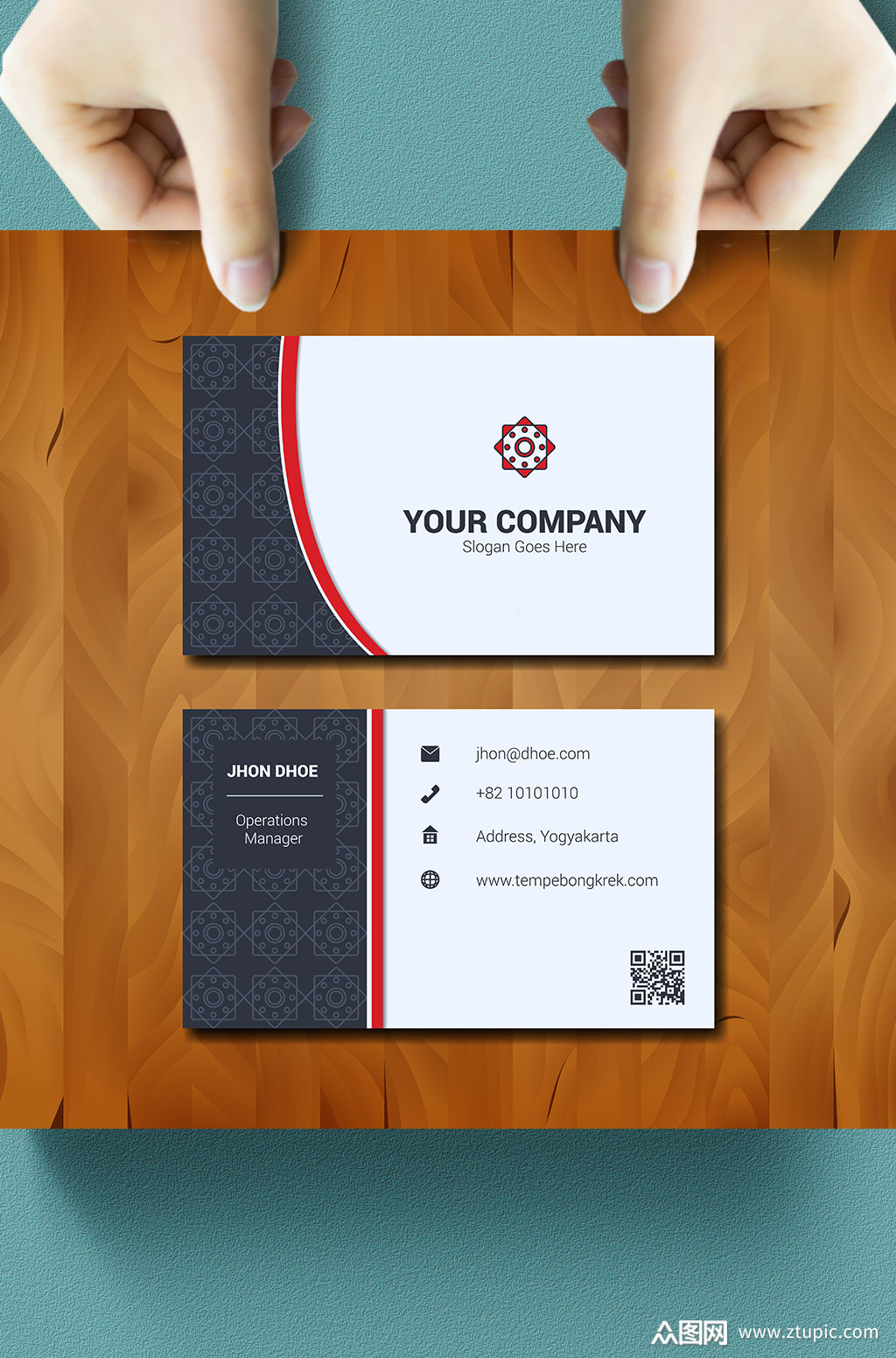 黑白简约高端大气商务名片模板下载-编号1383944-众图网