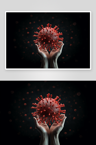 艾滋病病毒细胞插画