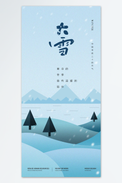 简约大气大雪节气海报