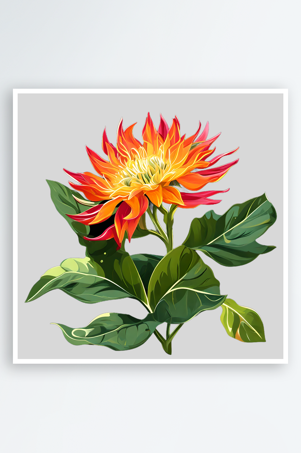红花酢浆草卡通插画免扣素材素材