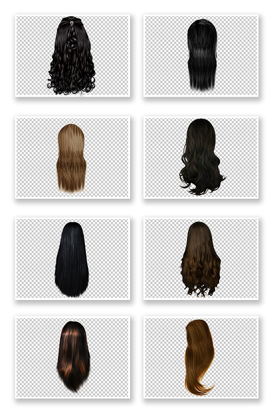 png免抠素材女士长发背影