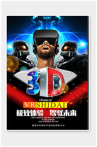 3D眼镜详情页海报