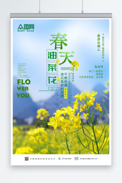 创意春季油菜花海报