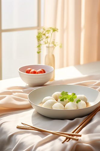 美食静物饺子馄饨图片