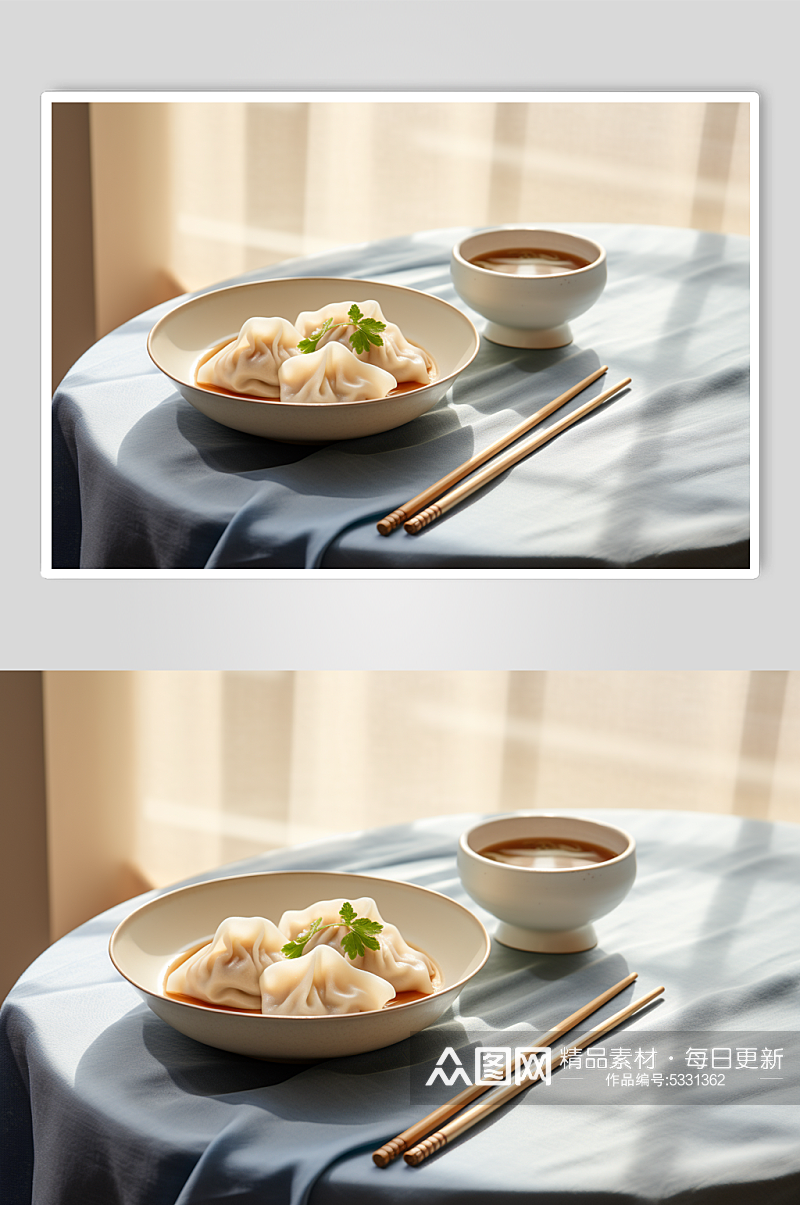 美食摄影饺子馄饨图片素材