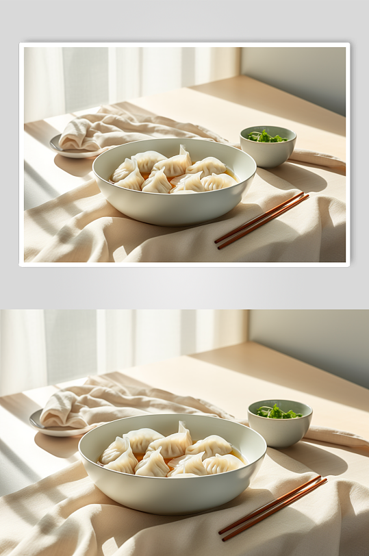 美食摄影饺子馄饨图片