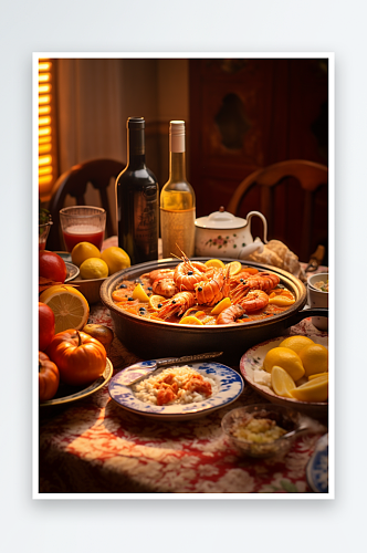 餐饮美食西班牙海鲜烩饭
