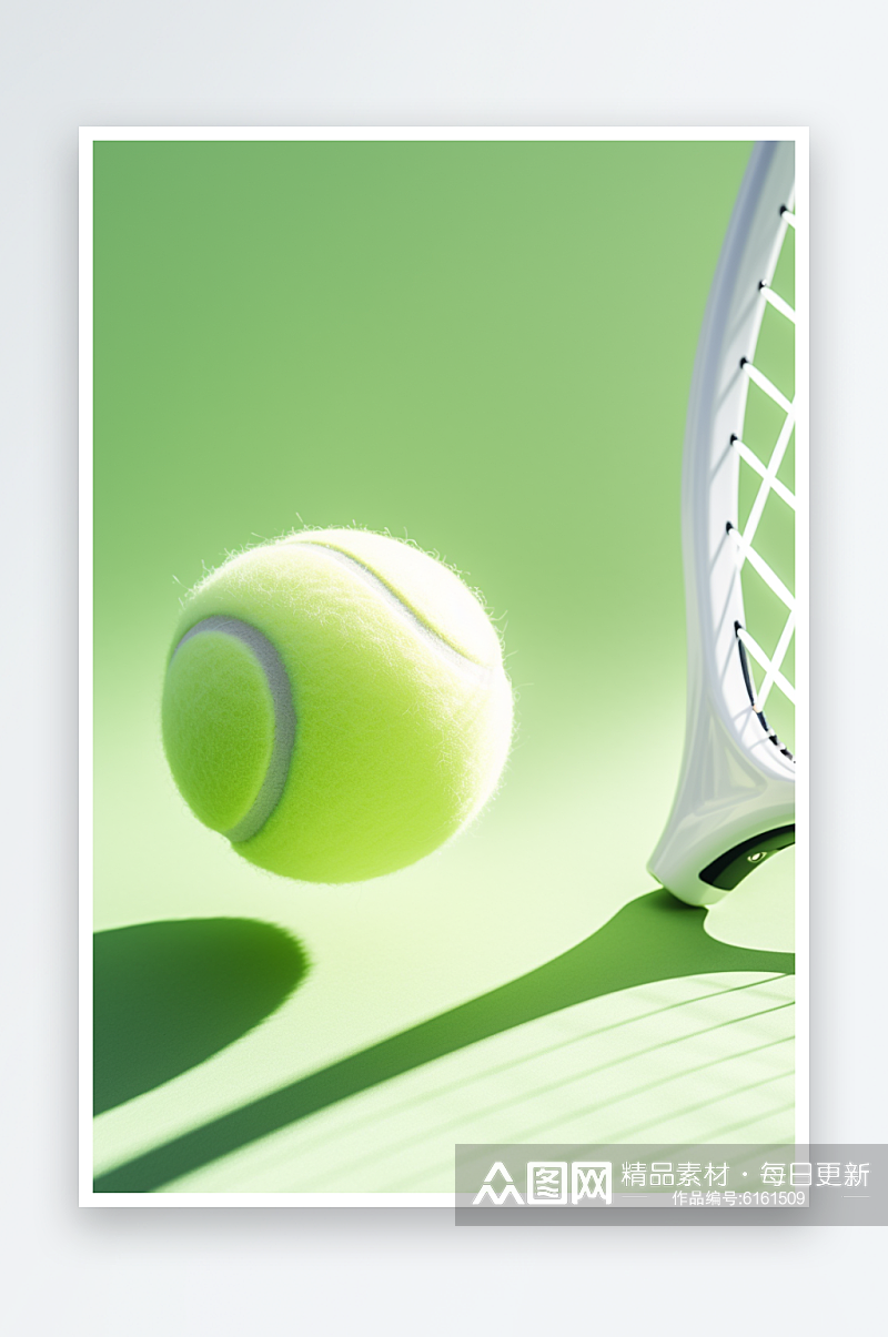简约绿色网球运动素材
