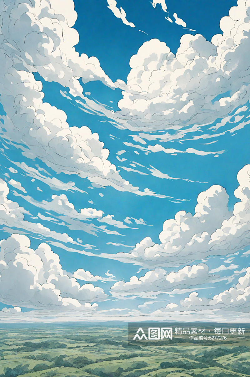 蓝天白云创意卡通图片素材