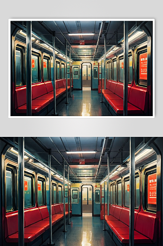 数字艺术地铁车厢创意摄影图片
