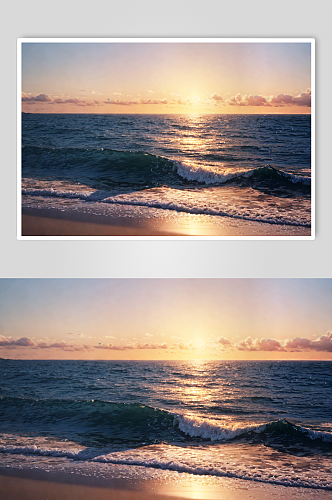 数字艺术高清海上日出实拍图片