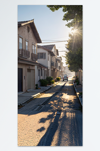 乡村街道AI摄影图