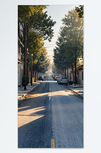乡村街道AI摄影图
