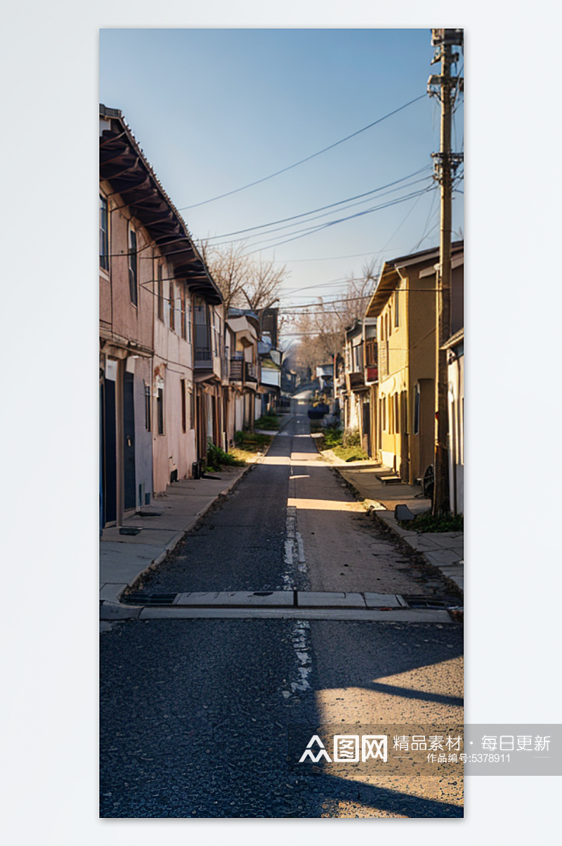 乡村街道AI摄影图素材