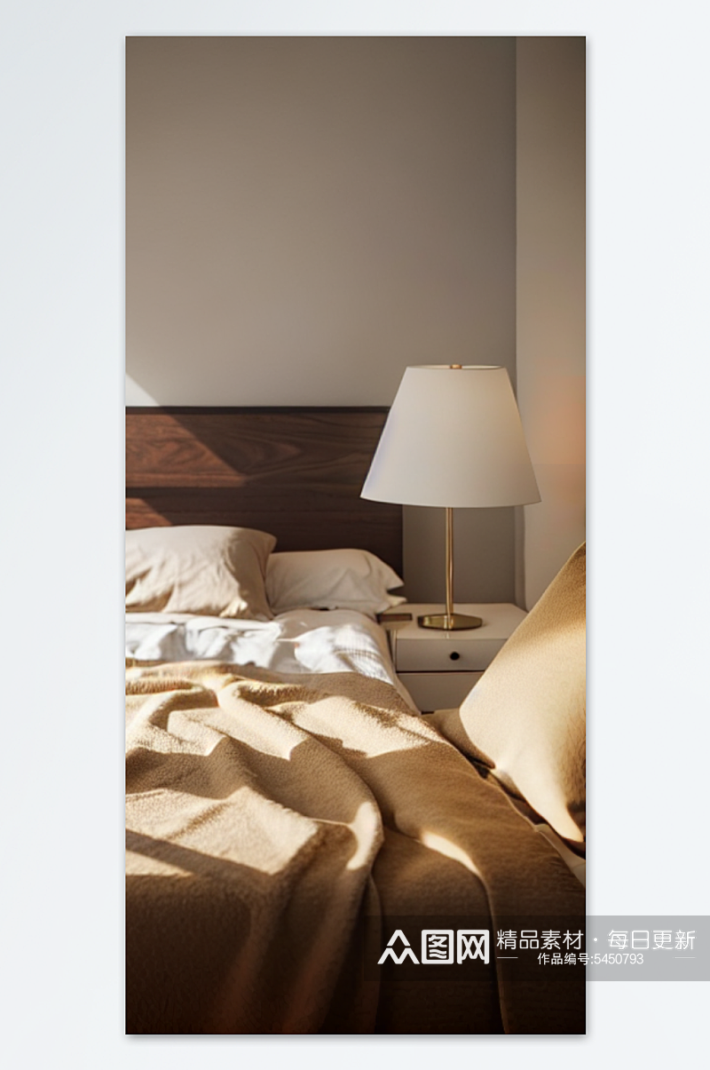 数字艺术北欧风卧室摄影图素材
