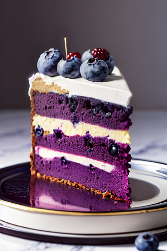 数字艺术蓝莓慕斯蛋糕