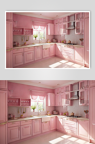 粉红室内内景数字艺术图片