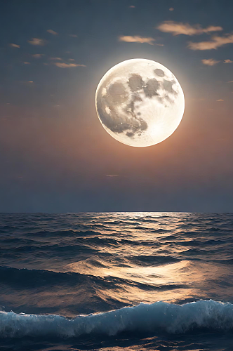 海上升明月数字艺术图片