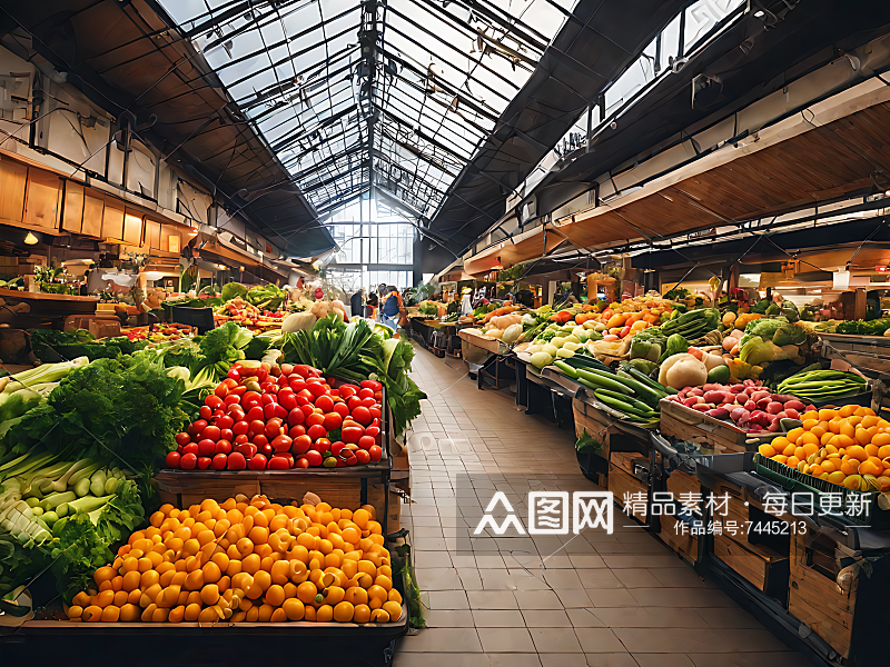 AI数字艺术摄影风菜市场的蔬果素材