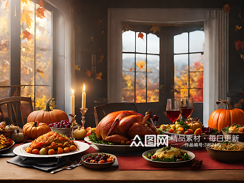 摄影风感恩节大餐AI数字艺术素材