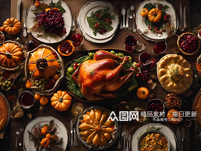 摄影风感恩节大餐AI数字艺术素材