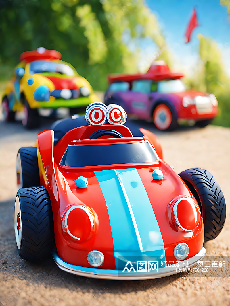 摄影风儿童玩具车AI数字艺术素材