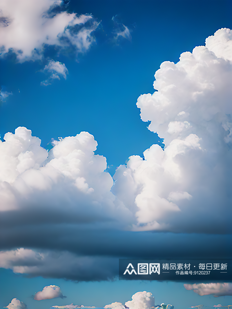 蓝色的云朵天空写实摄影AI数字艺术素材
