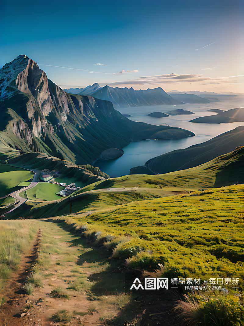 山水风光写实摄影AI数字艺术素材