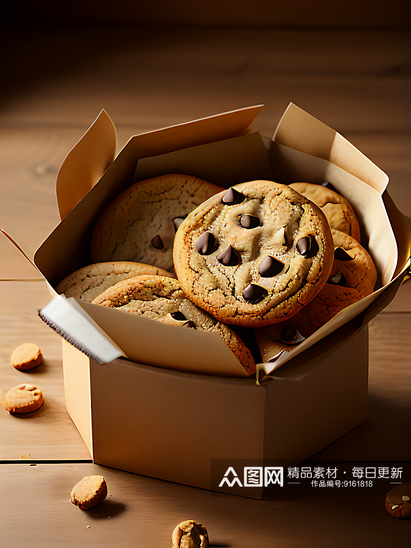 一盒饼干写实摄影AI数字艺术素材