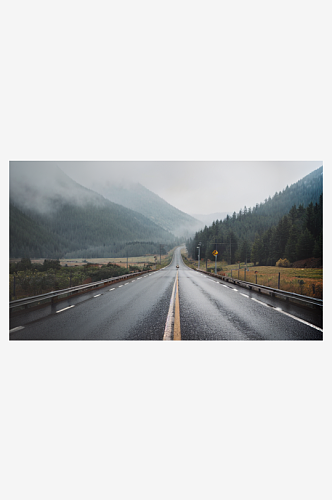 精致美丽下雨道路自然风景图片