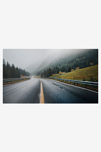 精致美丽下雨道路自然风景图片