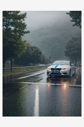 精致美丽下雨道路自然风景图片