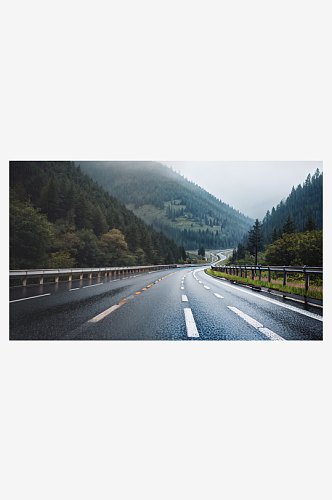 精致美丽下雨道路自然风景图片