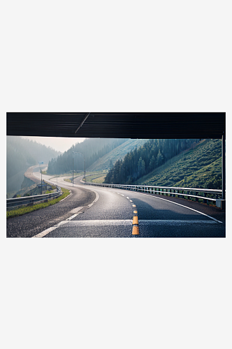 精致美丽下雨道路自然风景图片