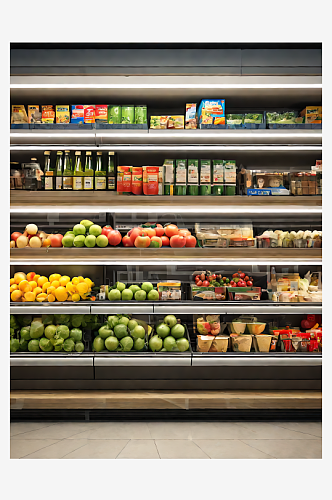 摄影风超市货架AI数字艺术