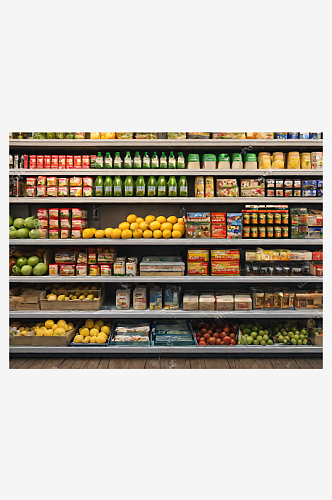 摄影风超市货架AI数字艺术