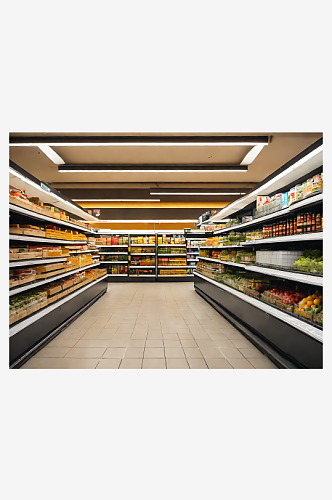 AI数字艺术摄影风超市货架
