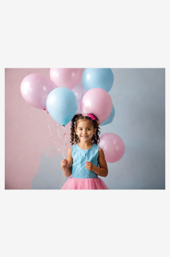 摄影风拿气球的小女孩AI数字艺术