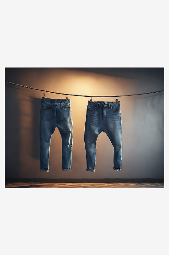 AI数字艺术摄影风牛仔裤