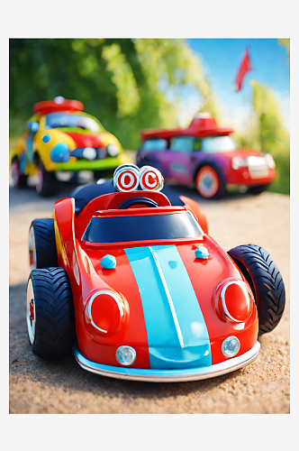 摄影风儿童玩具车AI数字艺术