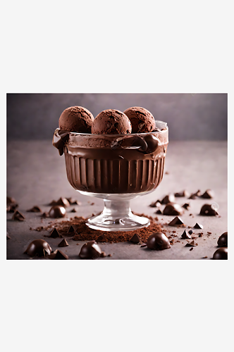 摄影风巧克力味雪糕AI数字艺术
