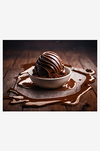 AI数字艺术摄影风巧克力味雪糕