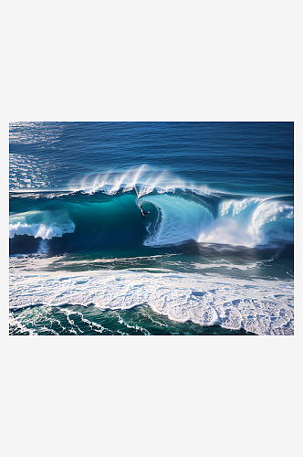 摄影风海洋上的海浪AI数字艺术