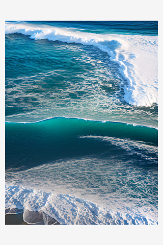 摄影风海洋上的海浪AI数字艺术