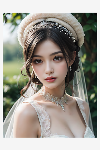 美丽的新娘写实摄影AI数字艺术